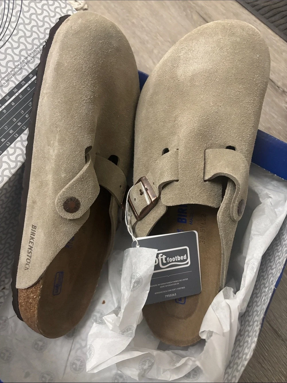 Birkenstock Boston Suede Clog in Taupe